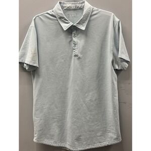 BYLT Premium Basics Drop Cut Lux Polo Shirt Mens Large Blue Short Sleeve Stretch